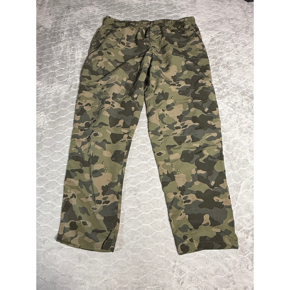 The North Face Mens Camo Hiking Pants Elastic Waist Green XL Camouflage